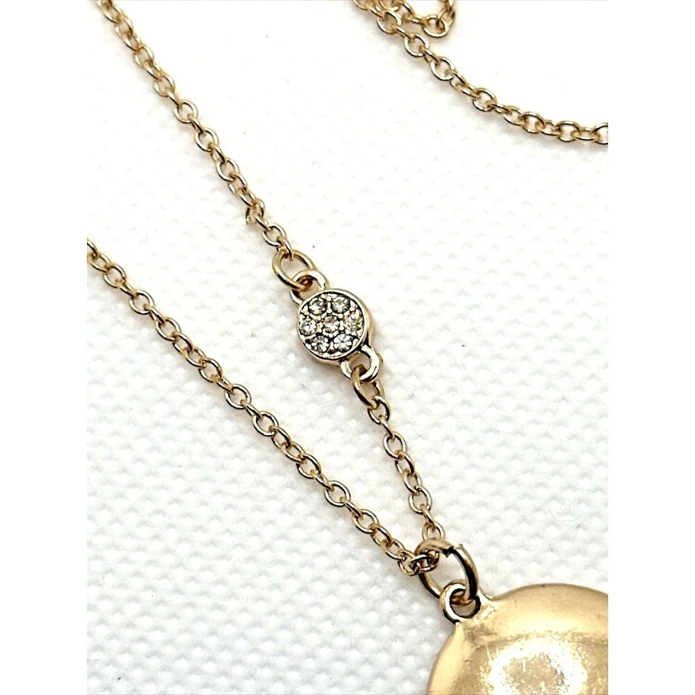 New Noblesse Mother of Pearl Necklace Earrings Set Rhinestone Gold Tone NWT